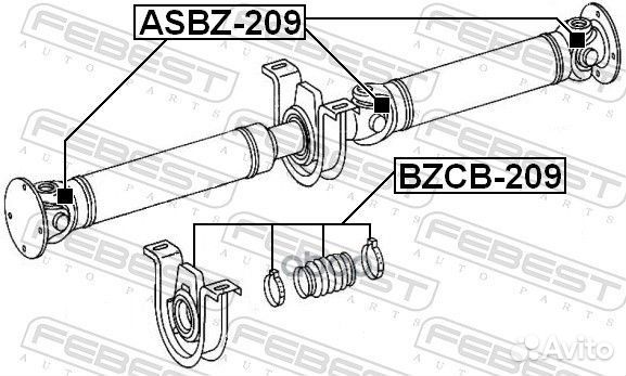 Подшипник опоры карданного вала bzcb209 Febest