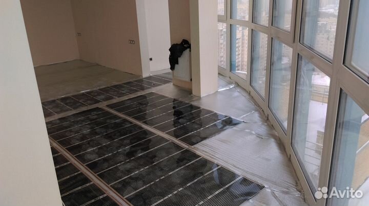 Укладка теплого пола.Монтаж напольного покрытия