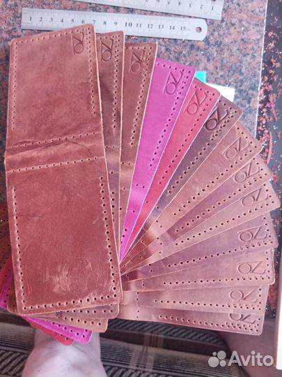 Зажим для денег из натуральной кожи, ручная работа