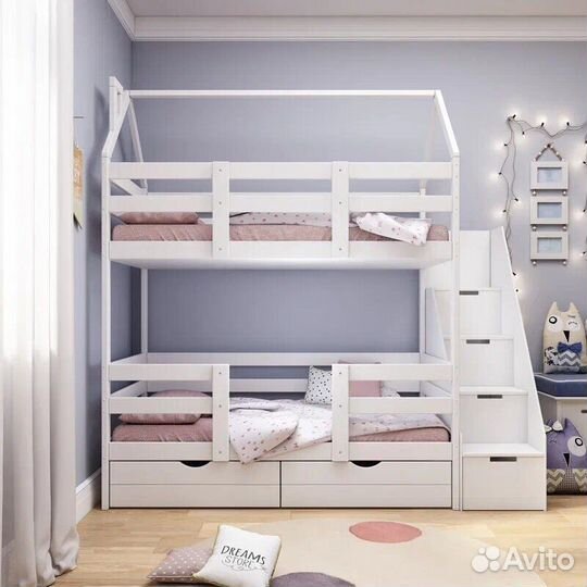 Двухъярусная кровать / детская кровать с бортиком