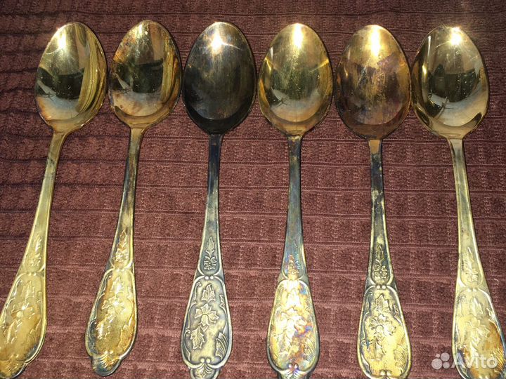 Десертные ложки позолоченные. СССР