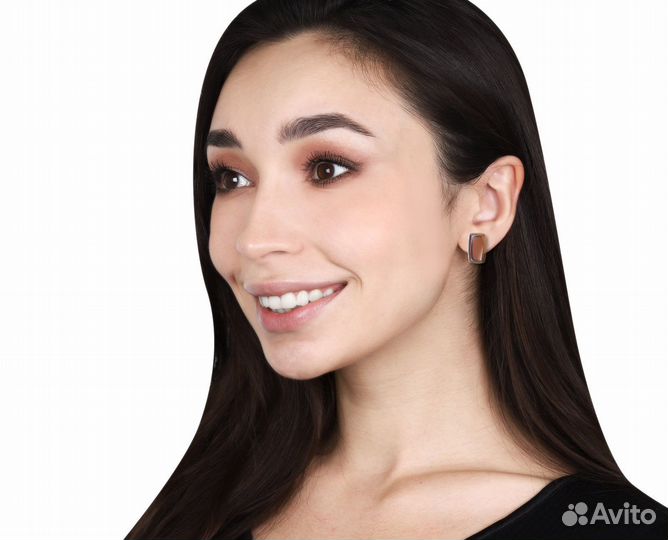 Золотые серьги с дымчатым кварцем 26.00ct H.Stern