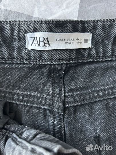 Джинсы zara 34 широкие