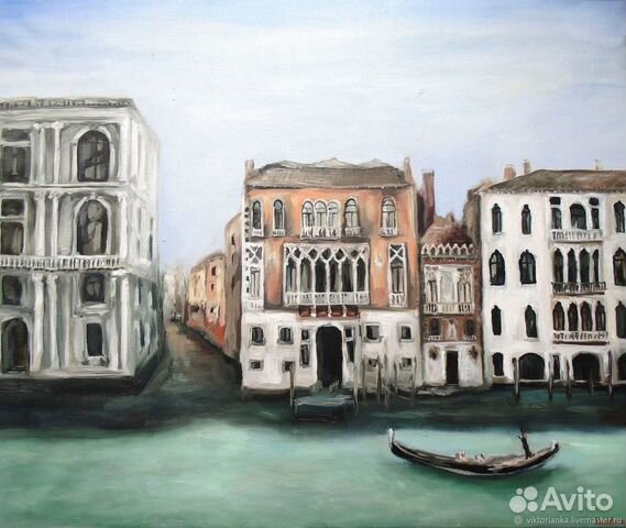 Венеция картина маслом Италия гондольер пейзаж