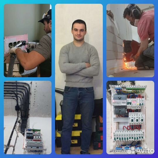Электромонтаж штробление стен перенос розеток