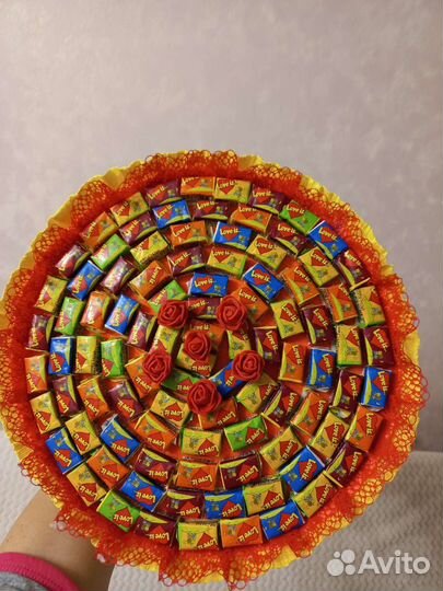 Сладкий букет из жвачек Лав из