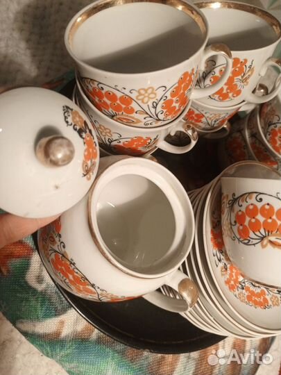 Сервиз СССР Рябина Барановский завод 21предмет