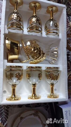 Графин со стаканами богемия