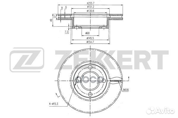 Диск торм. перед. Audi 80 V 90- Coupe II 88- b
