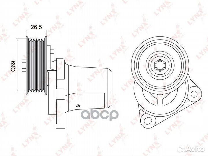 Ролик натяжной приводного ремня PT3027 lynxauto