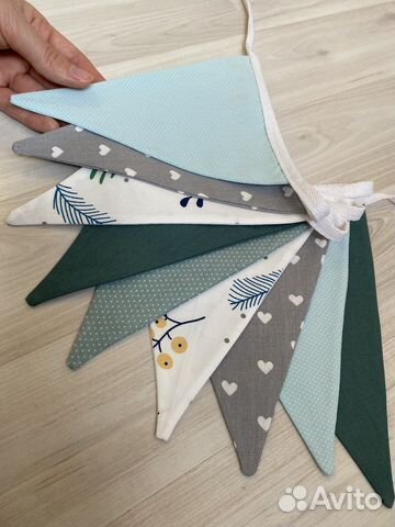 Гирлянда из флажков бирюзовая