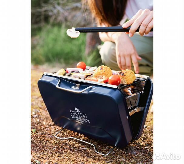 Портативный гриль RoadLike Grill, синий