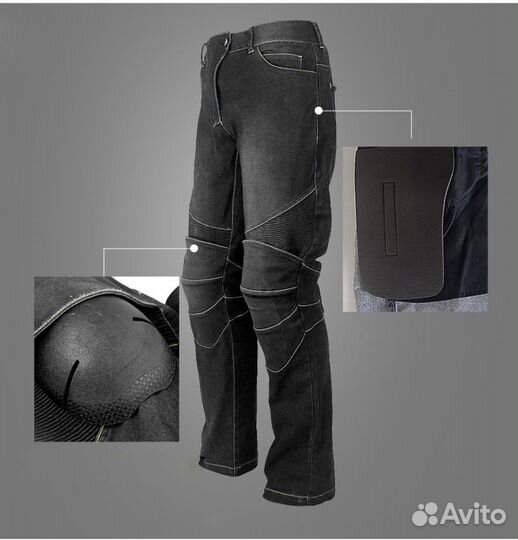 Мото штаны, джинсы с защитой RT (мотоштаны), S, M