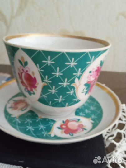 Большая винтажная чайная пара