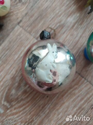 Елочная игрушка СССР заяц в лесу