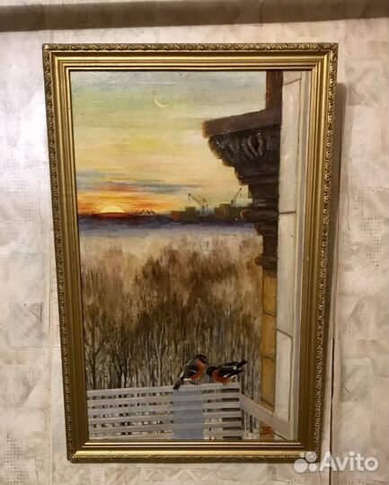 Картина «Снегири». Масло, холст