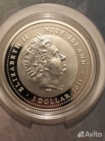 Монета Год Дракона.2011г.Доллар.Ниуэ.Серебро.Пру