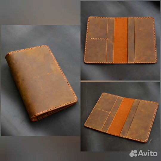 Обложка на паспорт из кожи ручной работы