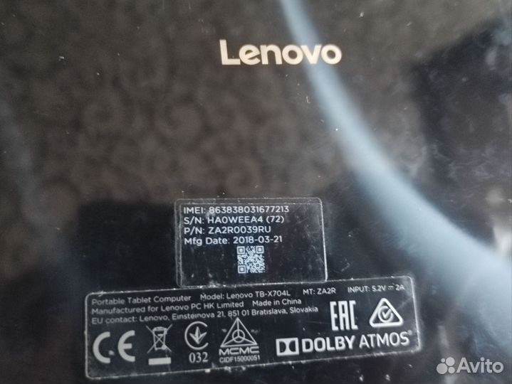 Планшет Lenovo TB-X704L рабочий