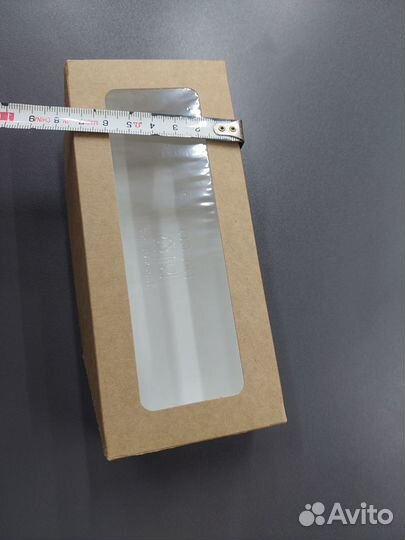 Крафт коробка с окном, 17x7x4см, 50 шт