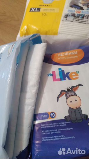 Расходники для гигиены: трусы seni xl, 12 пеленок