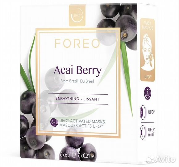 Маска для лица Acai Berry, Foreo, 6x6 g