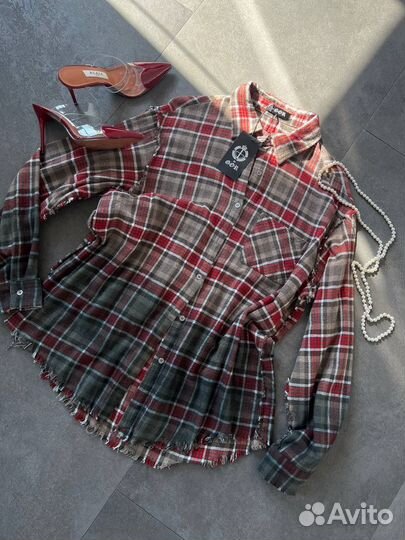 Рубашка женская оверсайз в клетку