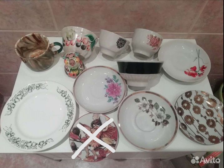Посуда СССР кружки, блюдца, пиалы фарфор