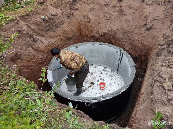 Канализация, выгребная яма, септик из Ж/Б колец