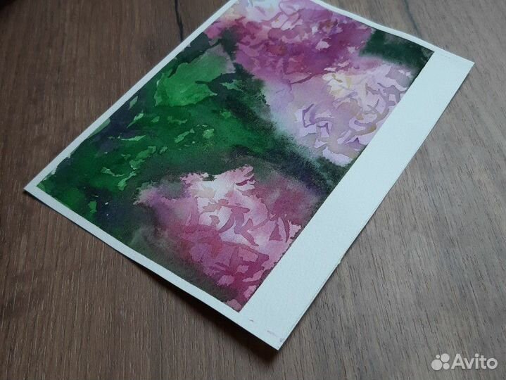 Акварельные открытки с цветами