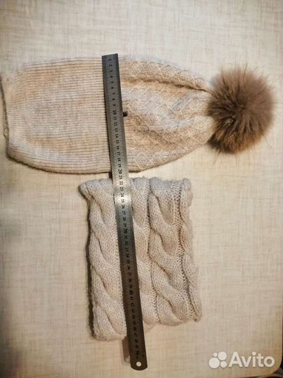 Шапка и снуд зимние подростковые