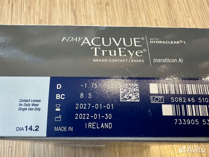 Линзы acuvue trueye 180 -1,75