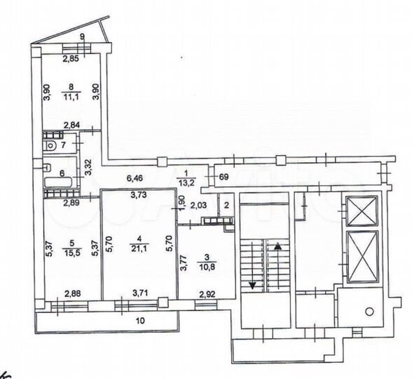 3-к. квартира, 77 м², 6/13 эт.