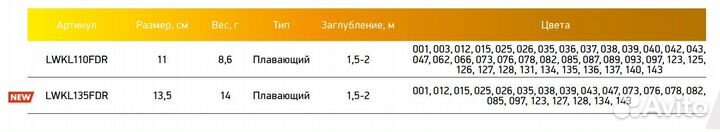Воблер LureMax killka 110F DR-123 8,6 г