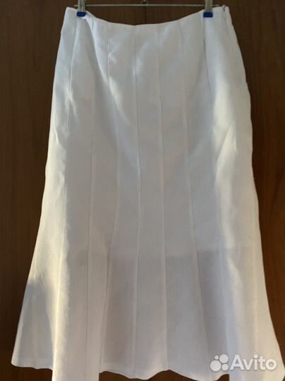 Юбка белая длинная лен 48р