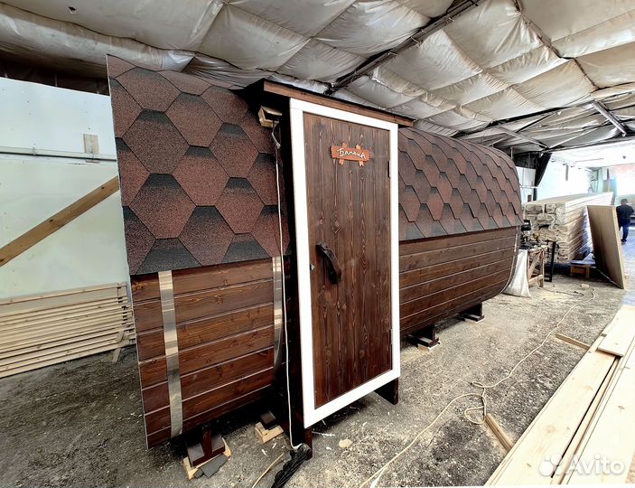 Баня бочка квадро