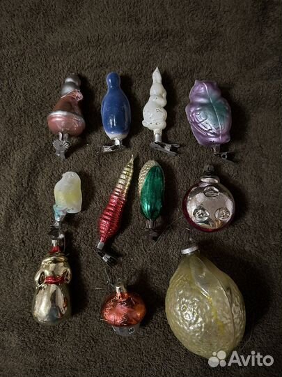 Елочные игрушки СССР на прищепке и другие