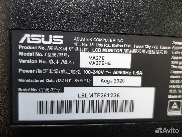 Монитор Asus VA27EHE