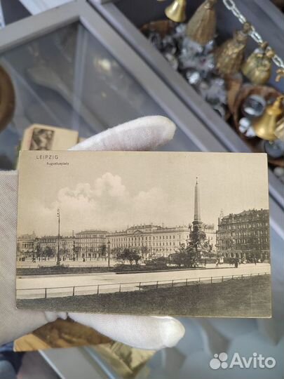 Старинная немецкая открытка 1905 год Лейпциг