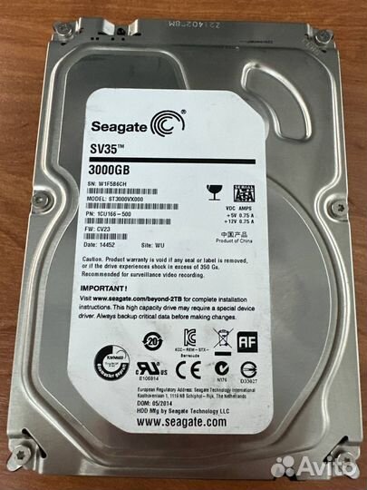 Жесткий диск HDD 3TB Seagate ST3000DM001-1ER166