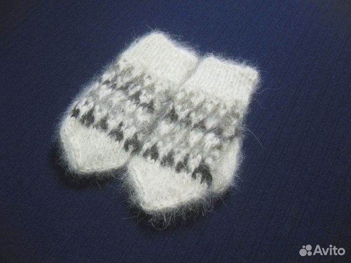 Варежки детские из собачьей шерсти
