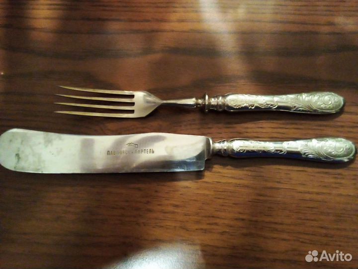 Столовые приборы нож вилка Павловская артель 1923г