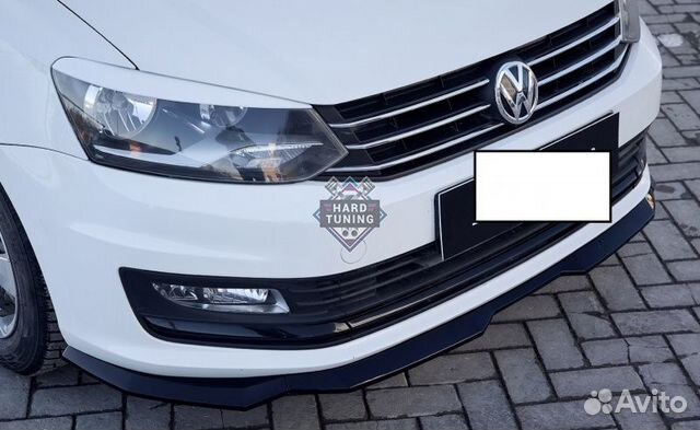 Сплиттер переднего бампера VW Polo Sedan 10-15