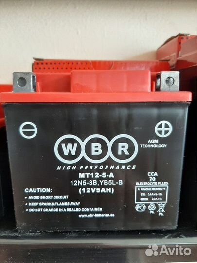 Мото Аккумулятор WBR MT 12-4 (12B, 4Ач)