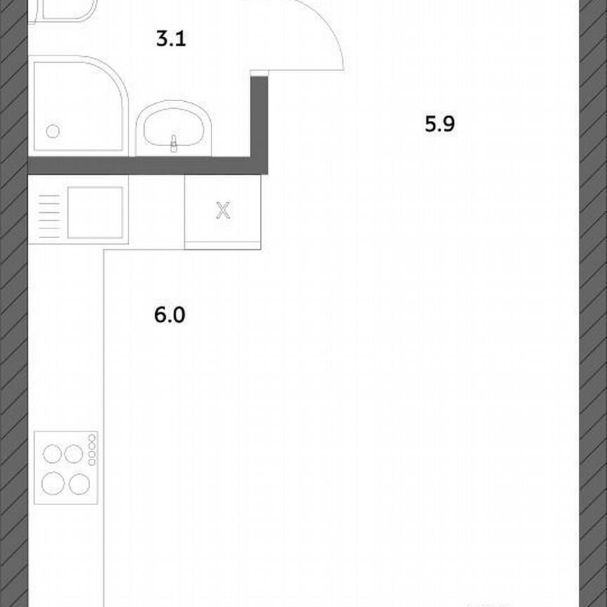 Квартира-студия, 27,5 м², 20/24 эт.