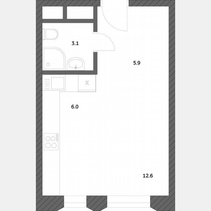 Квартира-студия, 27,5 м², 20/24 эт.