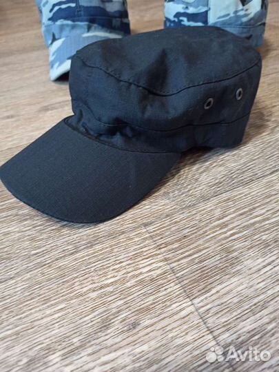 Кепка синий камуфляж, чёрная