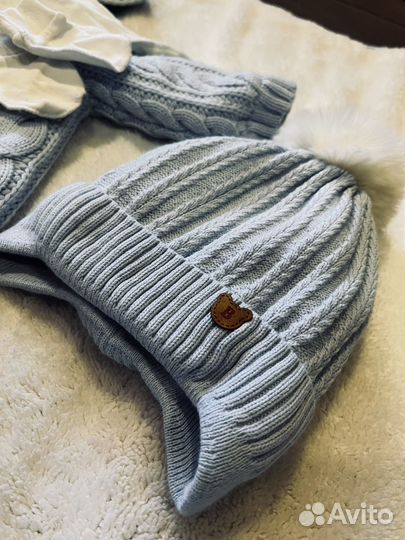 Комплект на выписку зимний вязанный