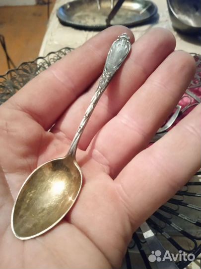Старинная серебряная ложечка. 875проба. Начало 20в