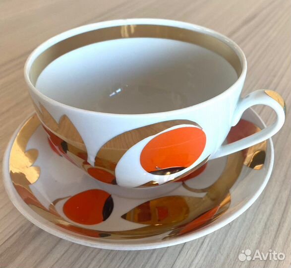 Чайная пара, фарфор, Вербилки, 1980-ые годы